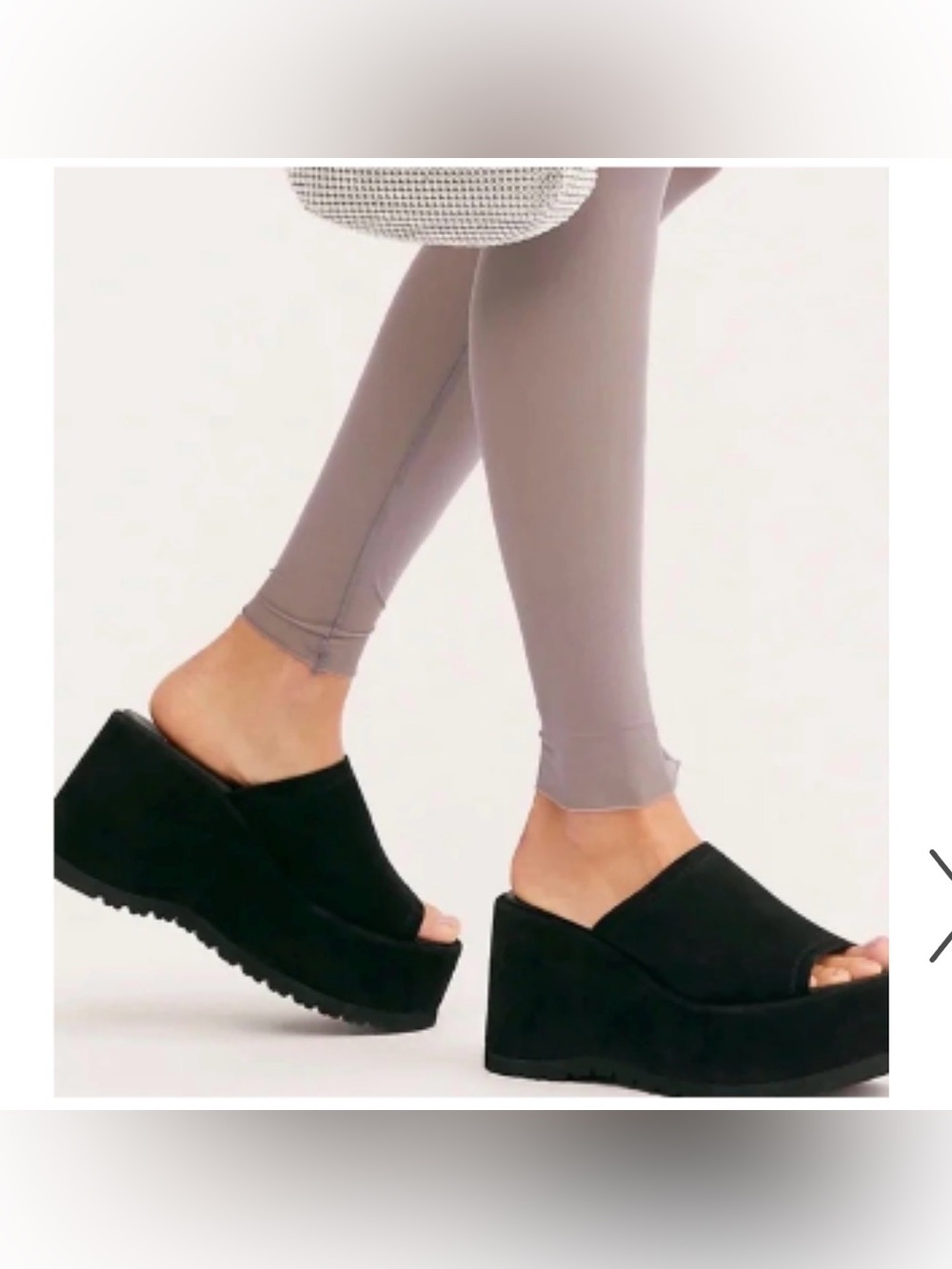 Free People avery black suede platform wedge 39/9 - NEVER WORN